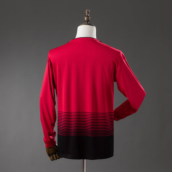 Manchester United Principal Retrô Manga Longa Camisa 18/19