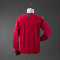 Portugal Long-Sleeved Principal Retrô Camisa 2018