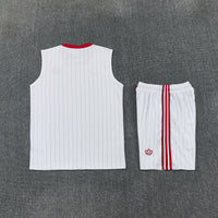 Conjunto Regata 26Manchester United. Branco e vermelho