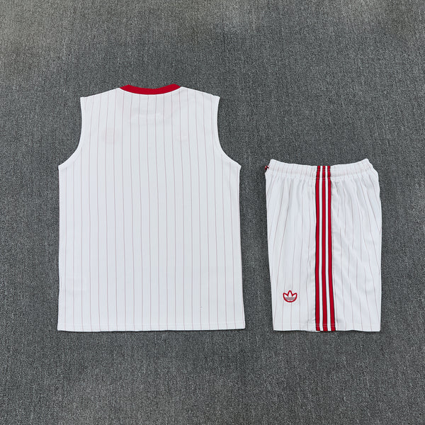 Conjunto Regata 26Manchester United. Branco e vermelho