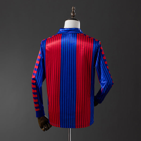 Barcelona Principal Retrô Manga Longa Camisa 1992