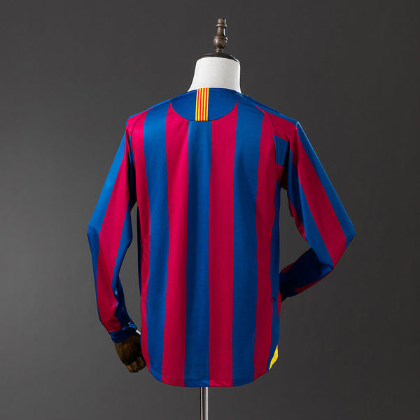 Barcelona Principal Retrô Manga Longa Camisa 05/06