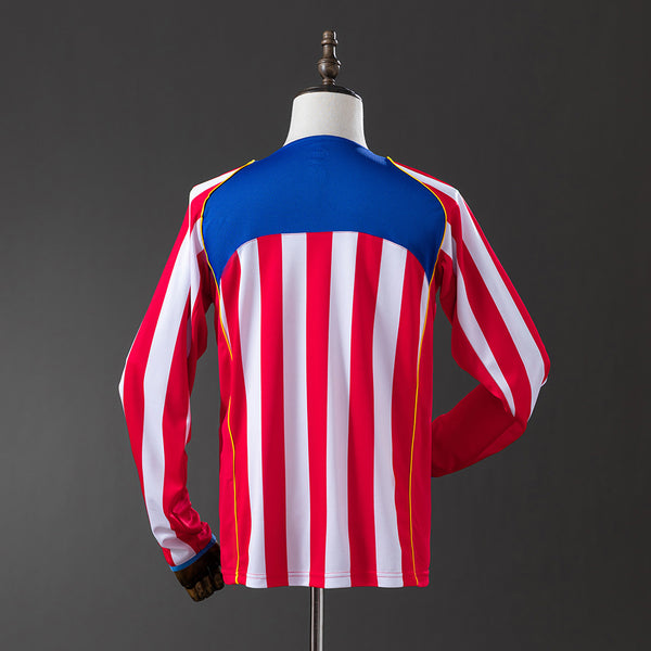 Atletico Madrid Principal Retrô Manga Longa Camisa 04/05