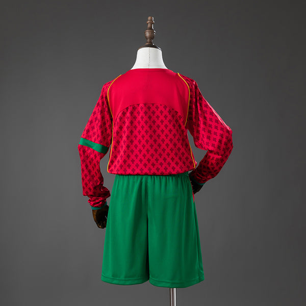 Portugal Principal Infantil Kit Retrô Manga Longa Camisa 2028