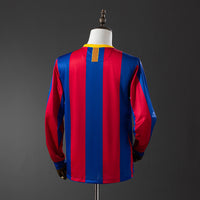 Barcelona Champions Edição Principal Retrô Manga Longa Camisa 10/11