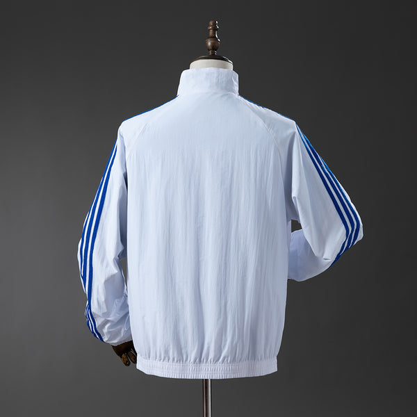 Manchester United Reversible - Branco & Azul Corta Vento Jaqueta