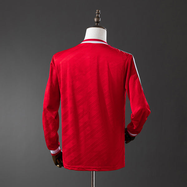 Manchester United Secundária Segunda Retrô Manga Longa Camisa 1988