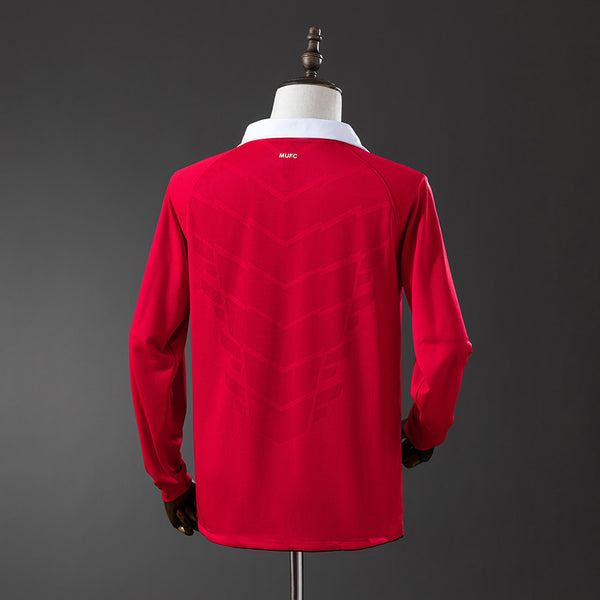 Manchester United Principal Retrô Manga Longa Camisa 10/11