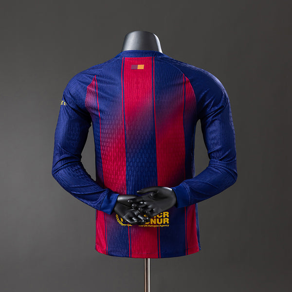 Barcelona Principal Manga Longa Versão Jogador Camisa 25/26