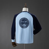 Oasis Tour Three-Striped - Azul Céu Manga Longa Camisa
