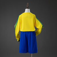 Brasil Principal Infantil Kit Retrô Manga Longa Camisa 2028