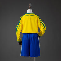 Brasil Principal Infantil Kit Retrô Manga Longa Camisa 2028