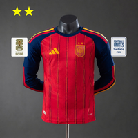 Espanha 2-Star Champion Edition Long sleeves Principal Versão Jogador Camisa 2026